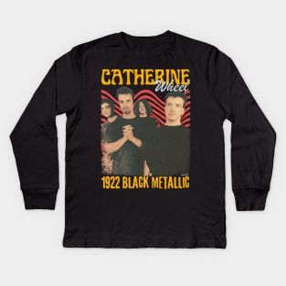 Catherine Wheel Vintage 1992 // 1922 Black Metallic Original Fan Design Artwork Kids Long Sleeve T-Shirt